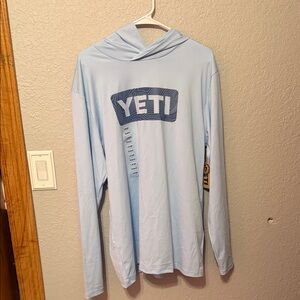 YETI Sky Blue Hoodie with Logo